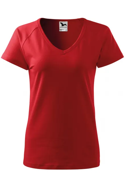 Damen T-Shirt mit Raglanärmel - rot, L
