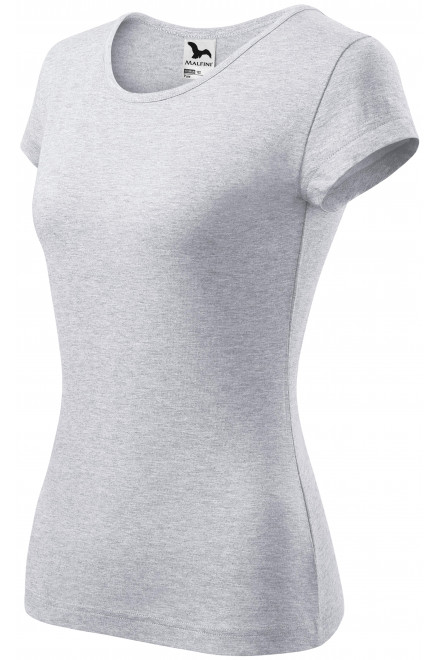 Damen T-Shirt mit sehr kurzen Ärmeln, hellgrauer Marmor, Baumwoll-T-Shirts