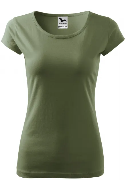 Damen T-Shirt mit sehr kurzen Ärmeln - khaki, XS