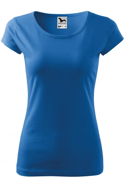 Damen T-Shirt mit sehr kurzen Ärmeln - hellblau, XS