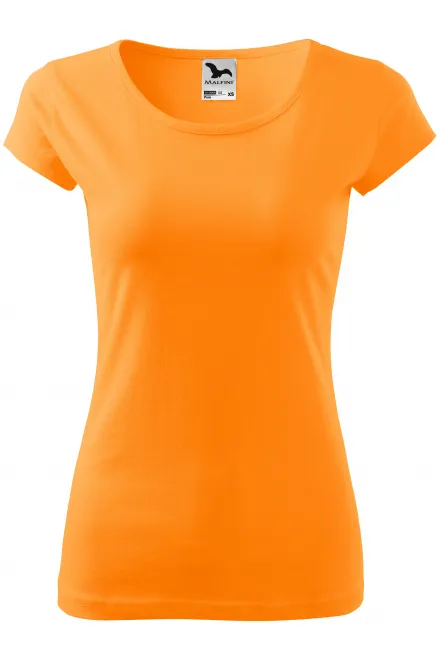 Damen T-Shirt mit sehr kurzen Ärmeln - Mandarine, XS