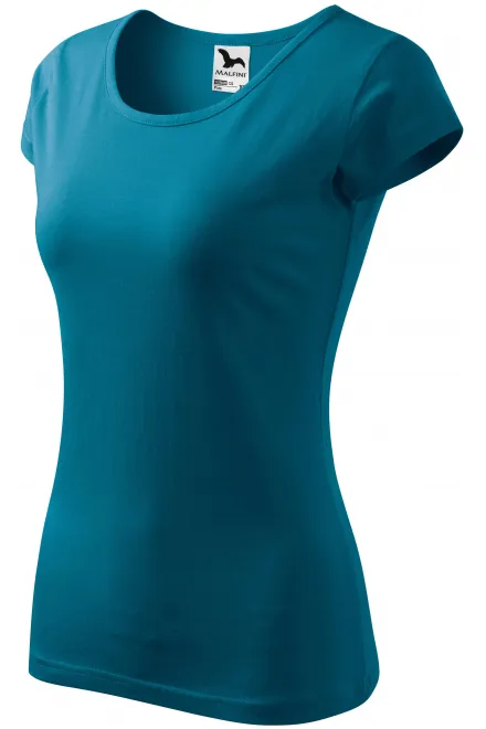Damen T-Shirt mit sehr kurzen Ärmeln, petrol blue