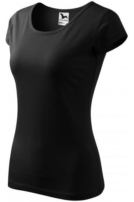 Damen T-Shirt mit sehr kurzen Ärmeln, schwarz