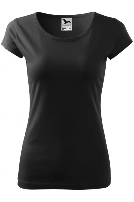 Damen T-Shirt mit sehr kurzen Ärmeln - schwarz, XS