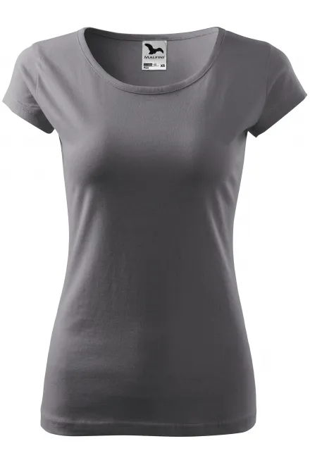 Damen T-Shirt mit sehr kurzen Ärmeln - stahlgrau, XS