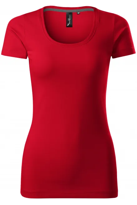 Damen T-Shirt mit Ziernähten - formula red, L