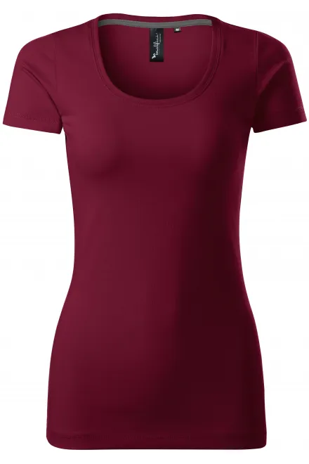 Damen T-Shirt mit Ziernähten - garnet, L