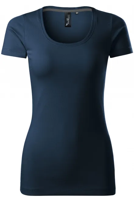 Damen T-Shirt mit Ziernähten - dunkelblau, L