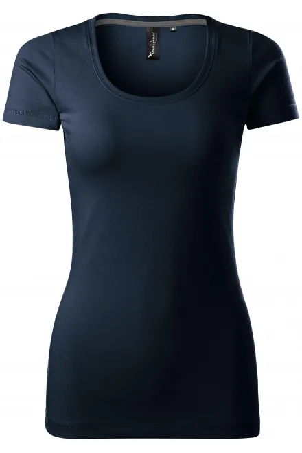 Damen T-Shirt mit Ziernähten - ombre blau, L