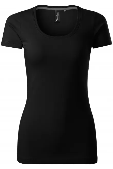 Damen T-Shirt mit Ziernähten - schwarz, L