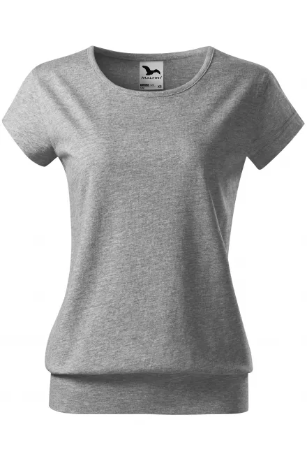 Damen trendy T-Shirt - dunkelgrauer Marmor, XS