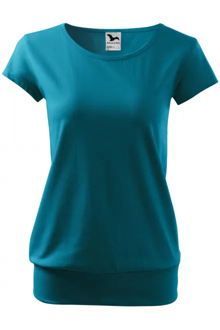 Damen trendy T-Shirt - dunkles Türkis, XS