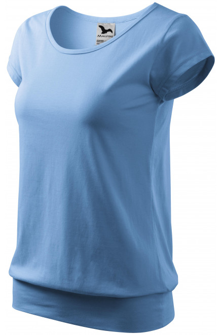 Damen trendy T-Shirt, Himmelblau, T-Shirts mit kurzen Ärmeln