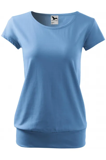 Damen trendy T-Shirt - Himmelblau, XS