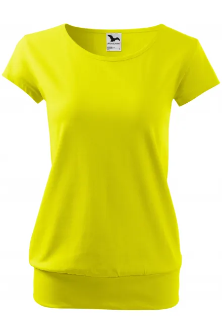 Damen trendy T-Shirt - zitronengelb, XS