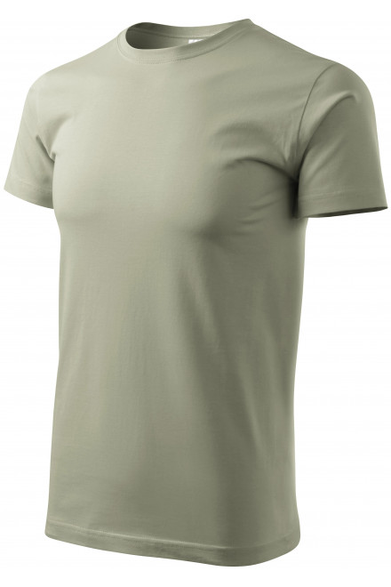 Das einfache T-Shirt der Männer, helles Khaki, einfarbige T-Shirts