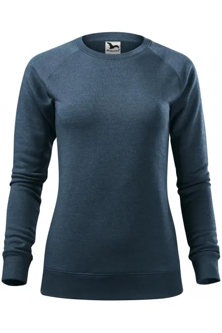 Einfaches Damen-Sweatshirt - dunkler Denim-Marmor, S