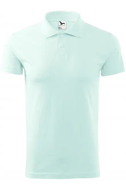 Einfaches Herren Poloshirt - eisgrün, L