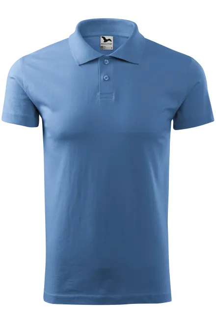 Einfaches Herren Poloshirt - Himmelblau, L