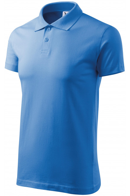 Einfaches Herren Poloshirt, hellblau, blaue T-Shirts
