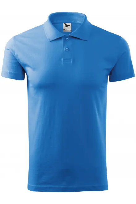 Einfaches Herren Poloshirt - hellblau, L