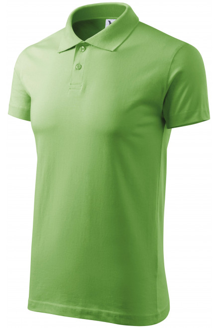 Einfaches Herren Poloshirt, erbsengrün, T-Shirts mit kurzen Ärmeln
