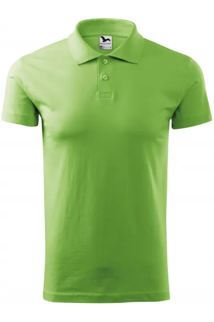 Einfaches Herren Poloshirt - erbsengrün, L