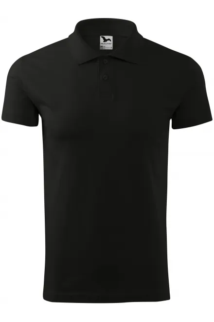 Einfaches Herren Poloshirt - schwarz, L
