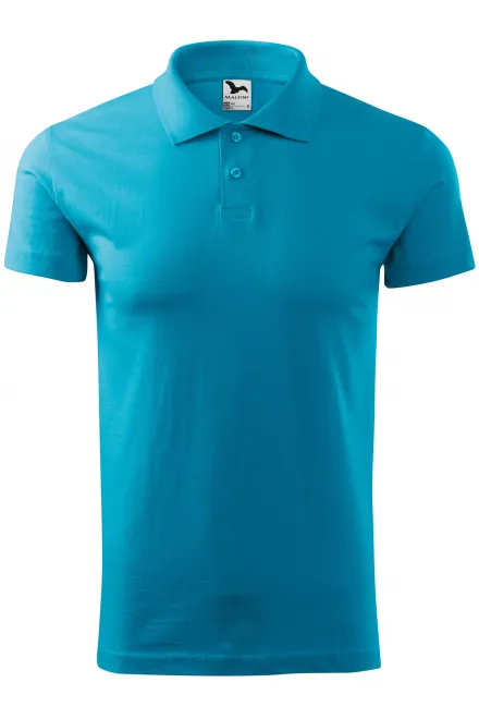 Einfaches Herren Poloshirt - türkis, L