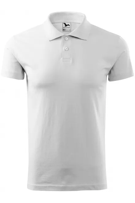 Einfaches Herren Poloshirt - weiß, L