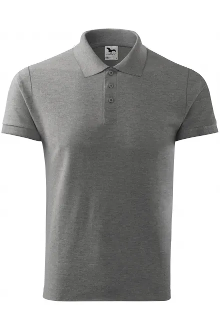 Elegantes Poloshirt für Herren - dunkelgrauer Marmor, XL