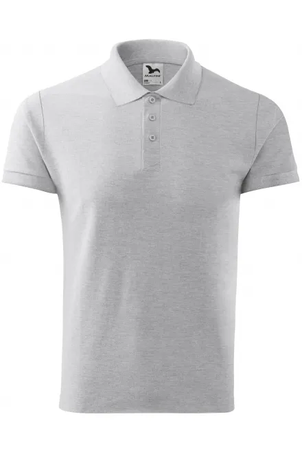 Elegantes Poloshirt für Herren - hellgrauer Marmor, XL