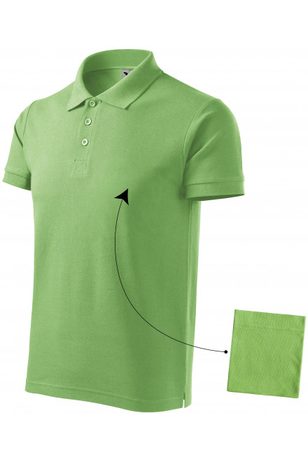 Elegantes Poloshirt für Herren, erbsengrün, einfarbige T-Shirts