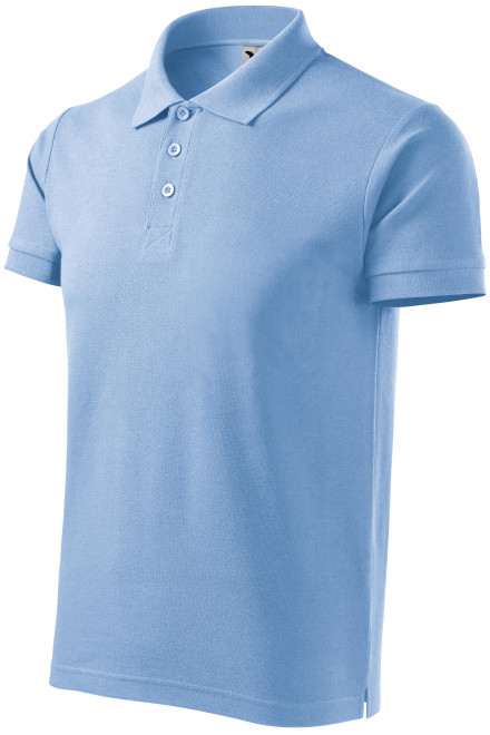 Gröberes Poloshirt für Herren, Himmelblau, T-Shirts mit kurzen Ärmeln