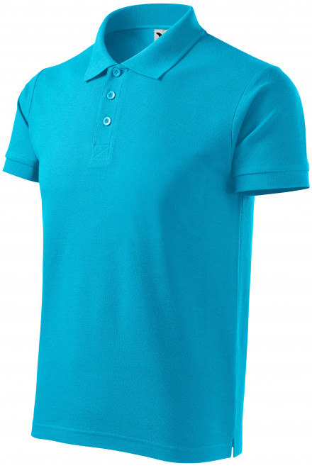 Gröberes Poloshirt für Herren, türkis, blaue T-Shirts