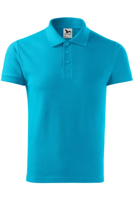 Gröberes Poloshirt für Herren - türkis, S
