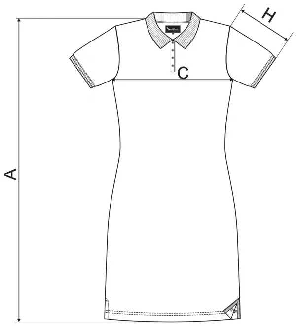 Damenkleid mit Kragen - Maßtabelle