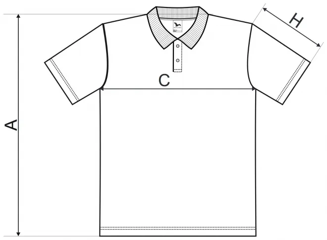 Einfaches Herren Poloshirt - Maßtabelle