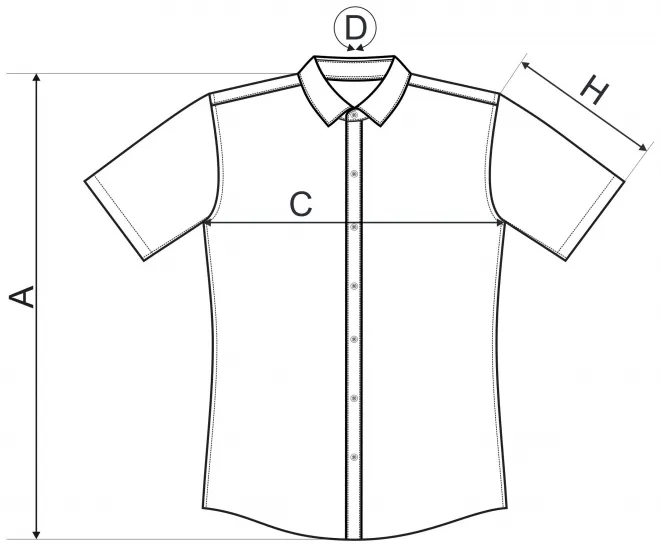 Herrenhemd Slim Fit - Maßtabelle
