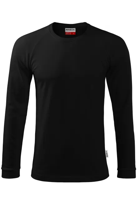 Herren Kontrast T-Shirt mit langen Ärmeln - schwarz, M