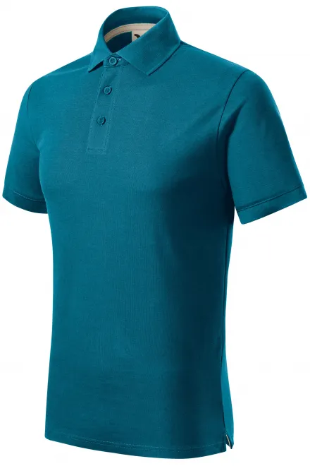 Herren-Poloshirt aus Bio-Baumwolle, petrol blue
