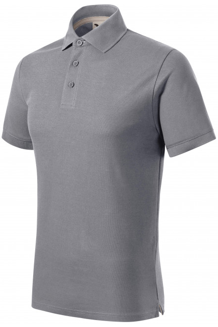 Herren-Poloshirt aus Bio-Baumwolle, altes Silber, einfarbige T-Shirts