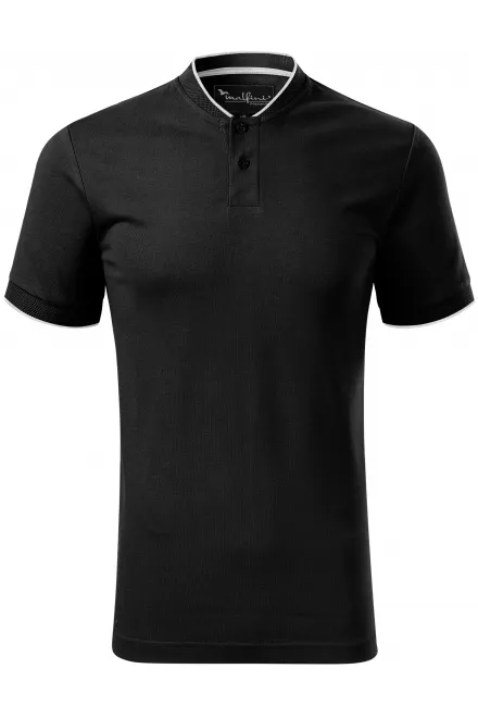 Herren-Poloshirt mit Bomberkragen - schwarz, S