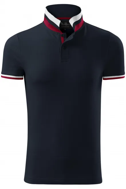 Herren Poloshirt mit Stehkragen - dunkelblau, S
