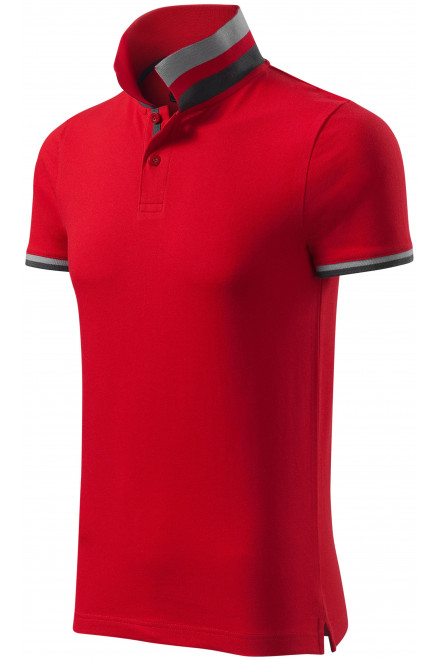 Herren Poloshirt mit Stehkragen, formula red, Baumwoll-T-Shirts