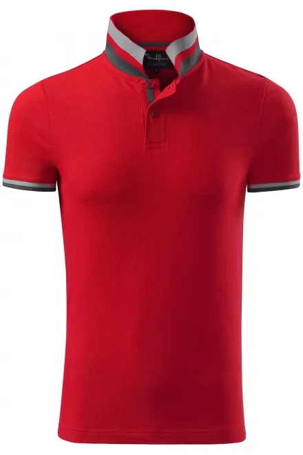 Herren Poloshirt mit Stehkragen - formula red, S