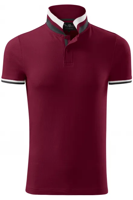 Herren Poloshirt mit Stehkragen - garnet, S