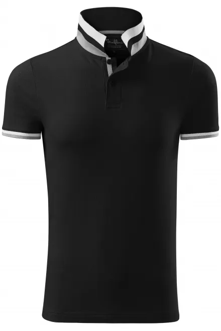 Herren Poloshirt mit Stehkragen - schwarz, S