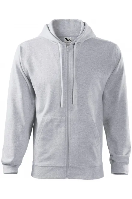 Herren Sweatshirt mit Kapuze - hellgrauer Marmor, M