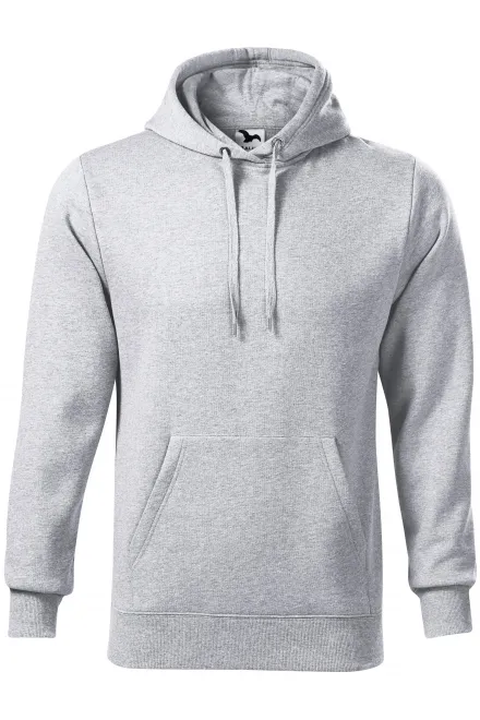 Herren Sweatshirt mit Kapuze ohne Reißverschluss - hellgrauer Marmor, S